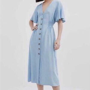 Zara Blue Button-Down Dress